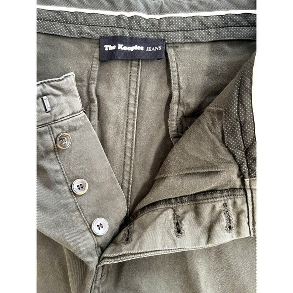 The Kooples Jeans Cuffed Chino Pants Size 50 Eur/33 US Dark Olive Button Fly - Picture 4 of 10